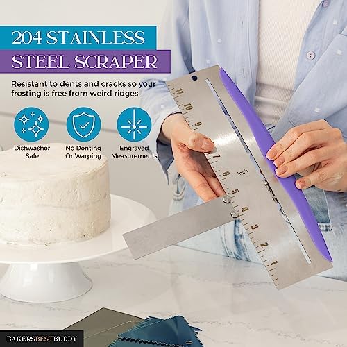 Bakers Best Buddy 12 Inch Adjustable Cake Smoother Tool for Icing and