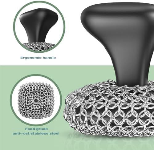 Cast Iron Scrubber Dish Scrub Brush for Cast Iron Pan Skillet