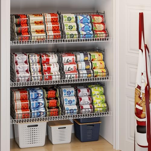 4 Pack Stackable Can Rack Organizer for Pantry Storage,Can Dispensers
