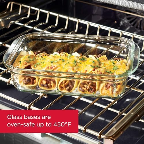 Rubbermaid Brilliance Set of 9 Glass Food Storage Containers, Clear