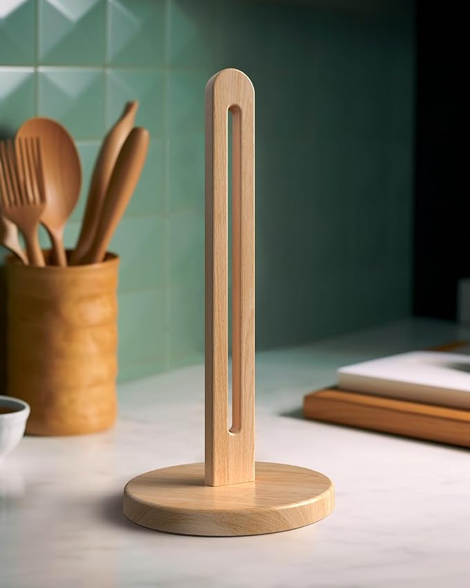 Wooden Paper Towel Holder Stand by CHAUNCEYHOME