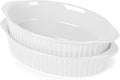 LEETOYI Porcelain Small Oval Au Gratin Pans, Baking Dish Set by LEETOYI