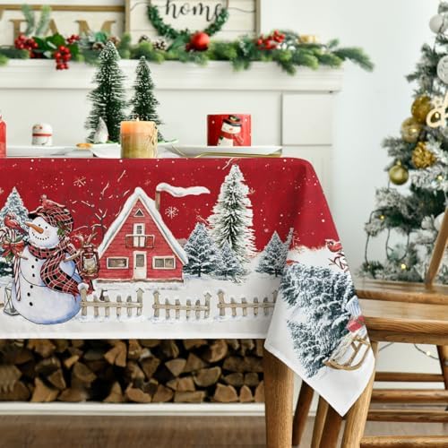 Horaldaily Christmas Tablecloth 60 x 104 Inch Rectangular Winter