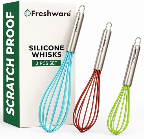 Freshware Silicone Whisk, Silicone Cooking Utensil Set, Silicone