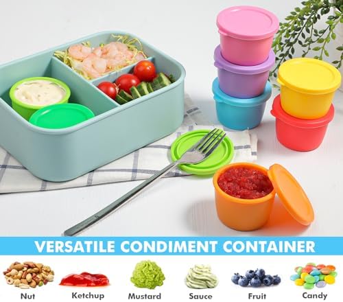 KOLUTI 2.4oz Salad Dressing Container To Go 8 Pack, Nonstick Silicone