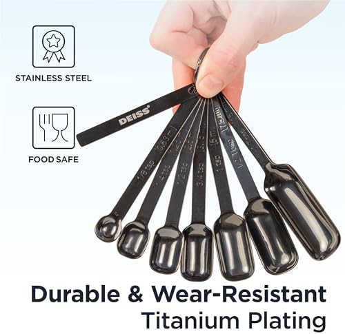 Deiss PRO Heavy Duty Stainless Steel Measuring Spoons for Cooking