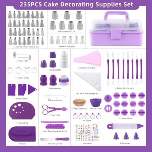 Cake Decorating Kit: Decorating Supplies Tools Kit 235 PCS Baking