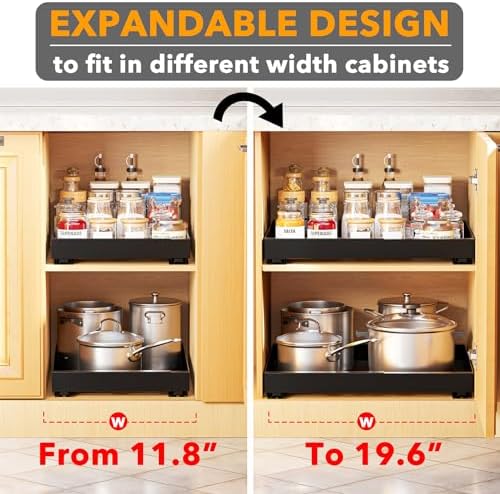 SpaceAid Pull Out Cabinet Organizer, 1 Pack Expandable 11.8"-19.6"