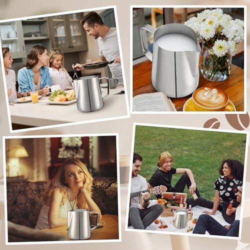 Honeydak 4 Pcs Milk Frothing Pitcher 304 Stainless Steel, 20 oz