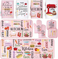 Fourluoo 10 Pcs Christmas Pink Kitchen Decor and Accessories Set Food