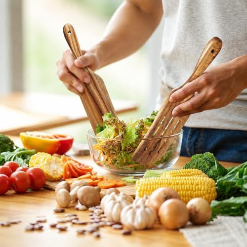 Spurtle Set, Natural Acacia Wooden Kitchen Utensils Set of 4, Wooden