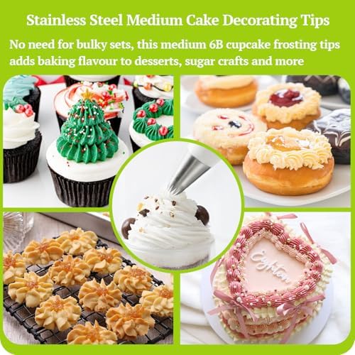Suuker 6B Piping Tips Set, 5-Piece Open Star Cake Decorating Tips