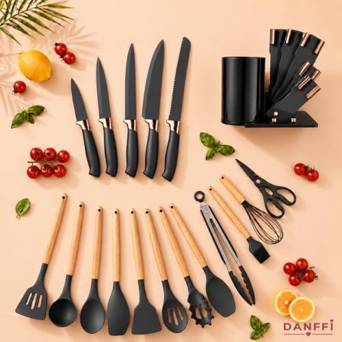 19-Piece Black Kitchen Utensils Set