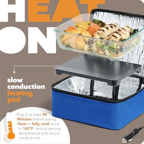 HOTLOGIC Mini Electric Lunch Box, 12V, Blue