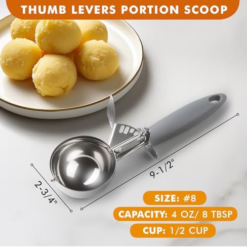 JUNADAEL J 4 OZ Scoop, Large Ice Cream Scoop With Trigger, Disher