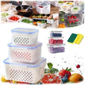 4 in 1 Food Storage Container, Produce Keeper Containers for Fridge