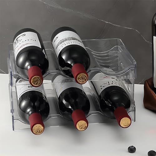 Wine Rack for Countertop, Fridge, Inside Cabinet, 2 Tier Plastic
