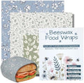Beeswax Food Wraps 3 Pack (S, M, L) | Reusable, Organic, Plastic-Free