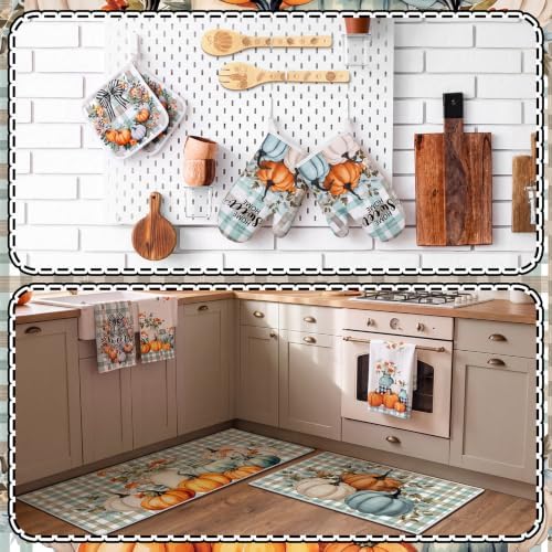Bencailor 17 Pcs Fall Pumpkin Kitchen Decor Set, Autumn Baking Gifts