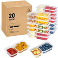 MACTANO Reusable Snack Containers with Lids, 9 oz Double Compartment
