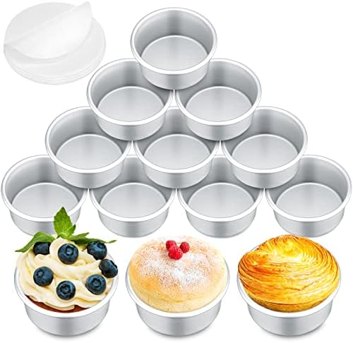 Gerrii 18 Pcs 4 Inch Round Cake Pans Nonstick Aluminum Round Baking