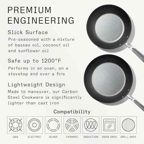 Made In Cookware - 2 Piece (Includes 10",12") Seasoned Carbon Steel