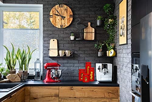 Quality Modern Red Stainless Steel Canister Set for Kitchen Counter