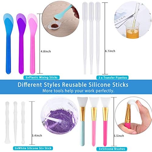 Resin Tools Set 22pcs, A3 Silicone Sheet with 100 ml Measuring Mixing