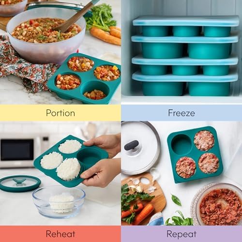 Anyday Silicone Freezer Tray, 1/2-Cup, 4 Oz / 125mL (Kale)