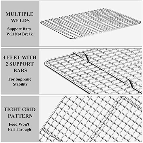 Baking Sheet with Cooling Rack Set [2 Sheets + 2 Racks], Deedro