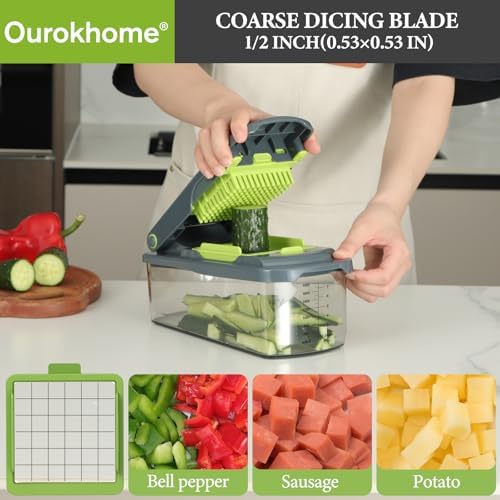 Ourokhome Vegetable Chopper Onion Cutter with Container