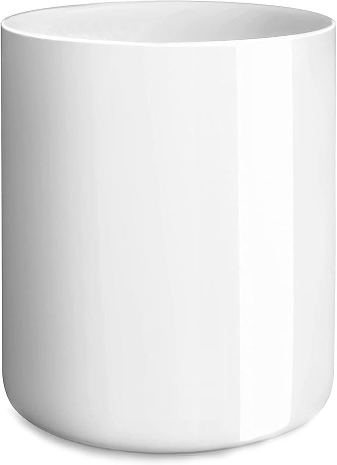 LATCHHOOK White utensil holder for Countertop, Glossy White Ceramic Utensil by LATCHHOOK