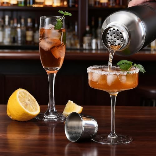 Etens Insulated Cocktail Shaker Black - 23oz Double Wall Vacuum