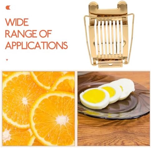 Golden Stainless Steel Egg Slicer with Non Slip Grip for Breakfast