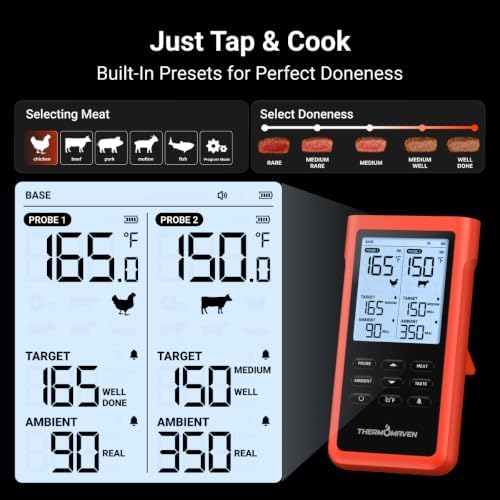 ThermoMaven 3000FT Wireless Meat Thermometer, 2 Probes