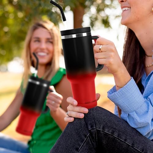 40oz Tumbler with Handle and Straw Spout 2-in-1 Lid, Spill Leak Proof