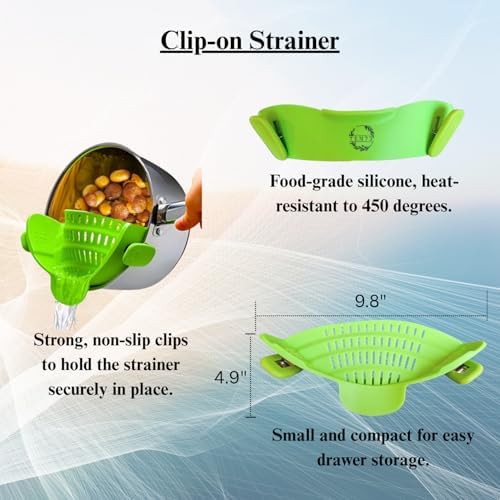 2-in-1 Silicone Strainer Set | Collapsible Colander | Over the Sink