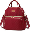 AIJIEKE Insulated Lunch Bag for Women, Double Deck Work Lunch Box, Red