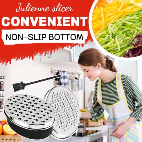 Cheese Grater with Container, Black Stainless Steel Zester for