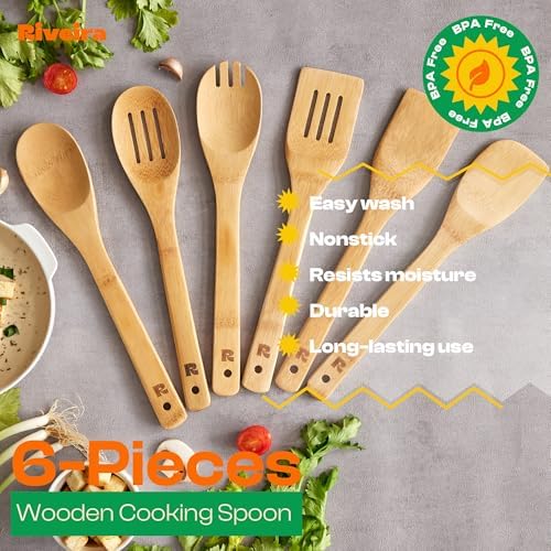 Riveira Bamboo Cooking Utensils Set, 6-Piece