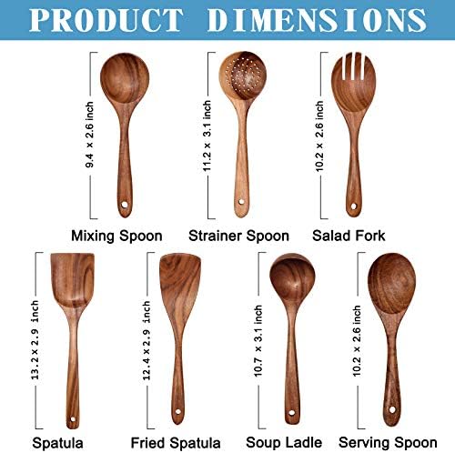 7-Piece Natural Wooden Kitchen Utensil Set