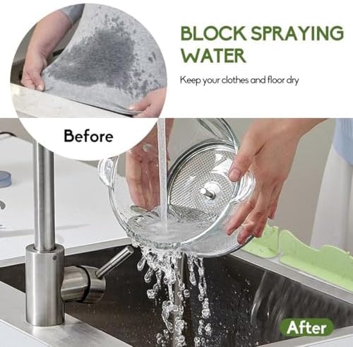 Silicone Kitchen Sink Water Splash Guard Protector for Single or