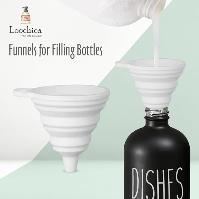 LOOCHICA Black Glass Kitchen Soap Dispenser, Detergent Dispenser or Dish Soap - Image 5