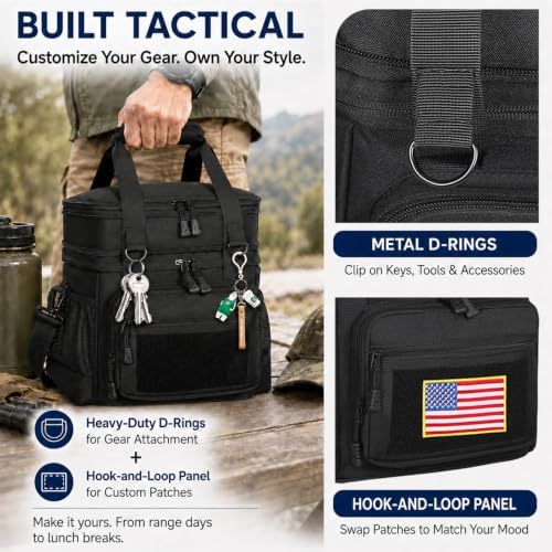 GLENKEY Tactical Lunch Box Men Expandable Insulated Leakproof Cooler