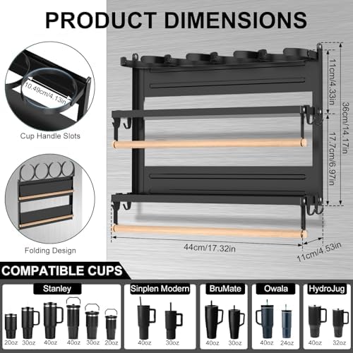 Magnetic Stanley Cup Holder for Refrigerator, Water Bottle Organizer