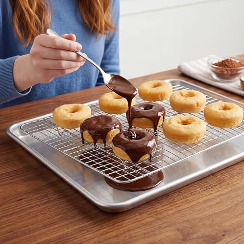 aking Sheet Pan & Cooling Rack Set – 18"×13" Aluminum Half Sheet &