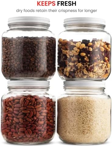 Paksh Novelty 64 oz Mason Jar, Half Gallon Jar, Wide Mouth, Clear