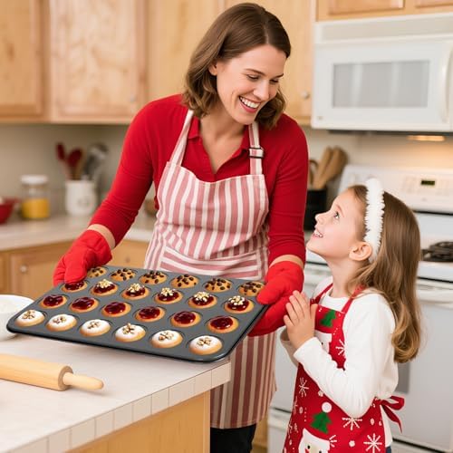 2 Pack Mini Muffin Pan Nonstick 24 Cup, Mini Cupcake Pans for Baking