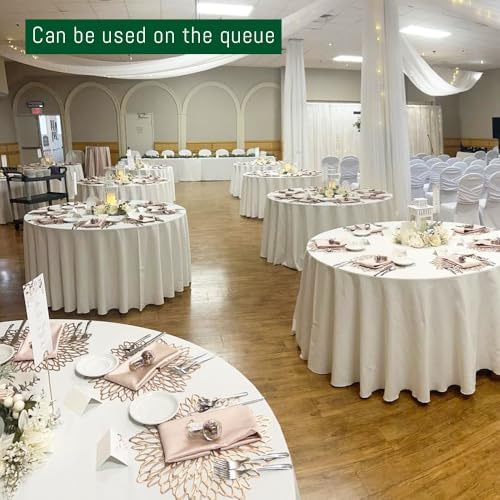 DAKKIONY 10 Pack Round Tablecloth White 120 Inch, Stain Resistant and