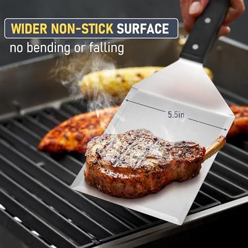 HaSteeL Metal Spatula Set, Large Griddle Spatula Tools for Flat Top